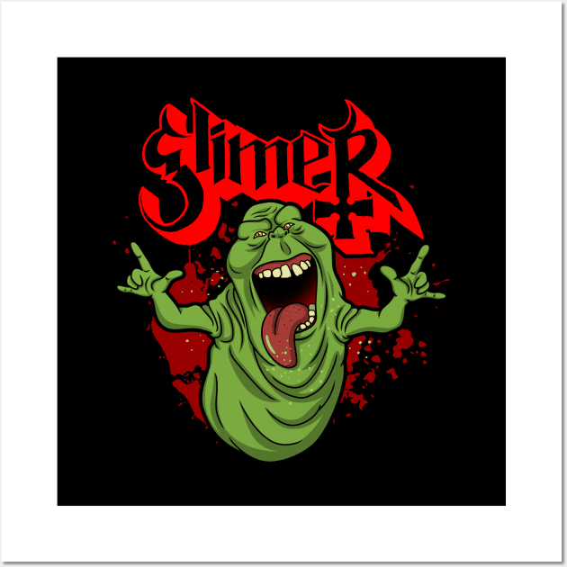 Slimy Ghost Funny 80's Buster Music Heavy Metal Band Logo Album Art Wall Art by BoggsNicolas